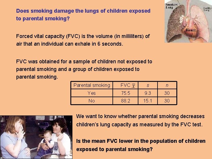 Does smoking damage the lungs of children exposed to parental smoking? Forced vital capacity