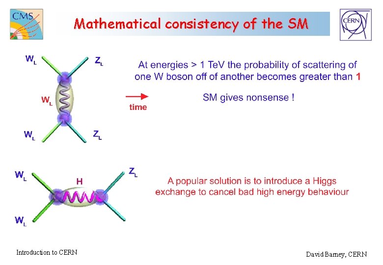Mathematical consistency of the SM Introduction to CERN David Barney, CERN 