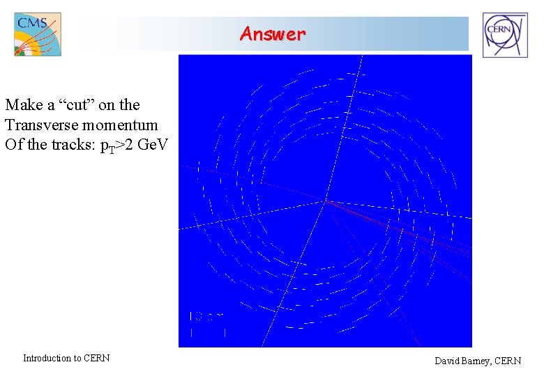 Answer Make a “cut” on the Transverse momentum Of the tracks: p. T>2 Ge.