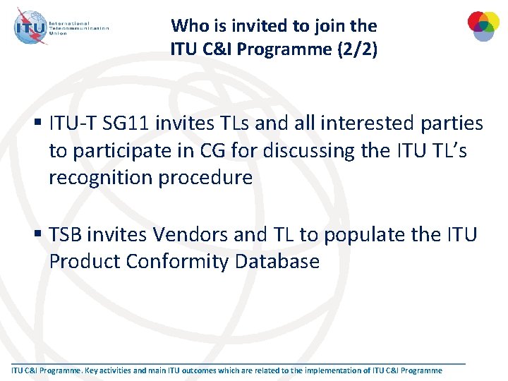 Who is invited to join the ITU C&I Programme (2/2) § ITU-T SG 11