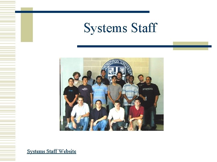Systems Staff Website Systems Staff Website
