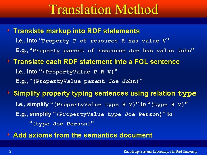 Translation Method 4 Translate markup into RDF statements I. e. , into “Property P