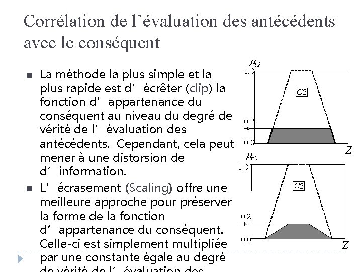 Corrélation de l’évaluation des antécédents avec le conséquent n n La méthode la plus