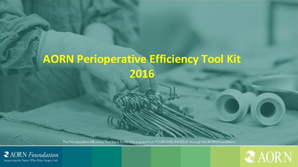 AORN Perioperative Efficiency Tool Kit 2016 