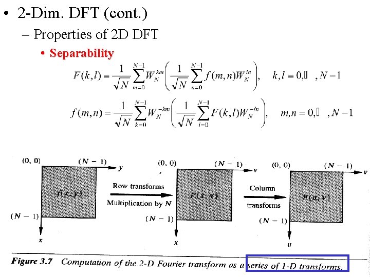  • 2 -Dim. DFT (cont. ) – Properties of 2 D DFT •
