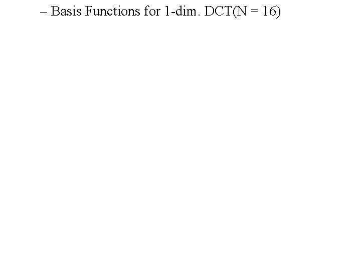 – Basis Functions for 1 -dim. DCT(N = 16) 