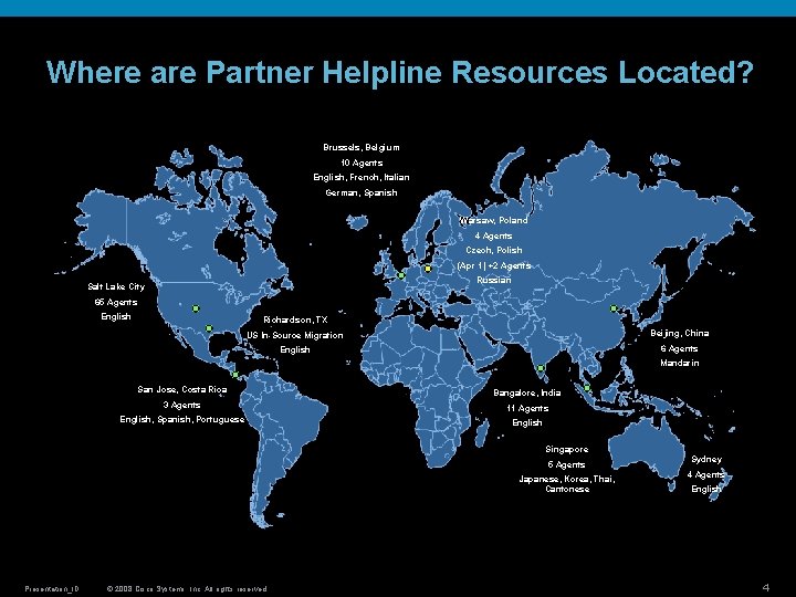 Where are Partner Helpline Resources Located? Brussels, Belgium 10 Agents English, French, Italian German, Where are Partner Helpline Resources Located? Brussels, Belgium 10 Agents English, French, Italian German,