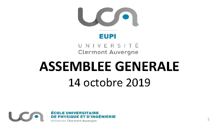 ASSEMBLEE GENERALE 14 octobre 2019 1 