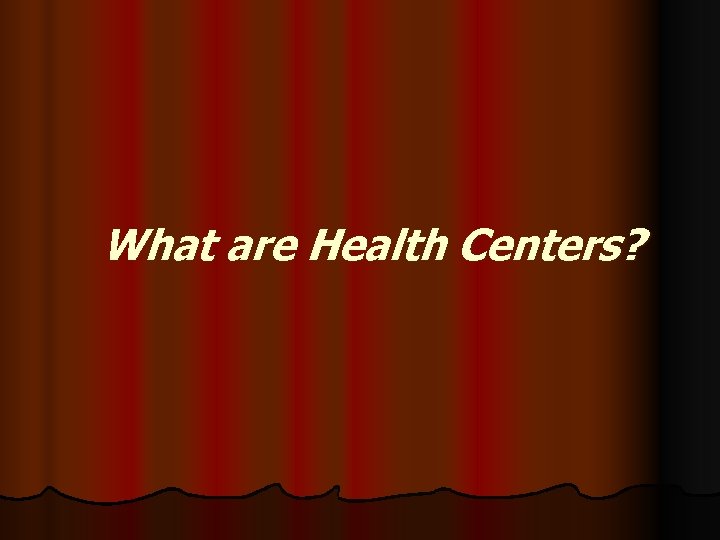 What are Health Centers? 