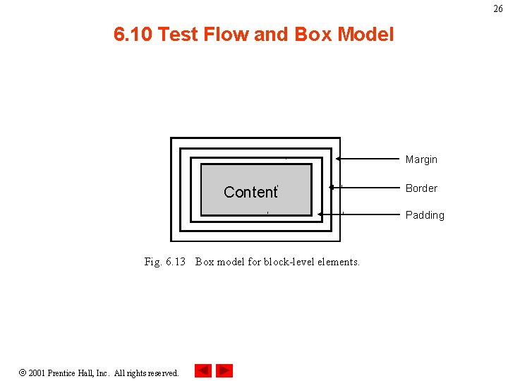 26 6. 10 Test Flow and Box Model Margin Content Border Padding Fig. 6. 26 6. 10 Test Flow and Box Model Margin Content Border Padding Fig. 6.