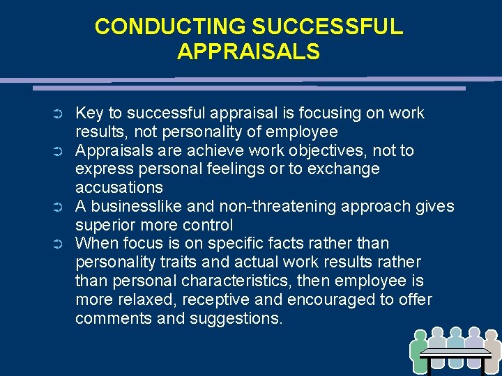 CONDUCTING SUCCESSFUL APPRAISALS ➲ ➲ Key to successful appraisal is focusing on work results, CONDUCTING SUCCESSFUL APPRAISALS ➲ ➲ Key to successful appraisal is focusing on work results,