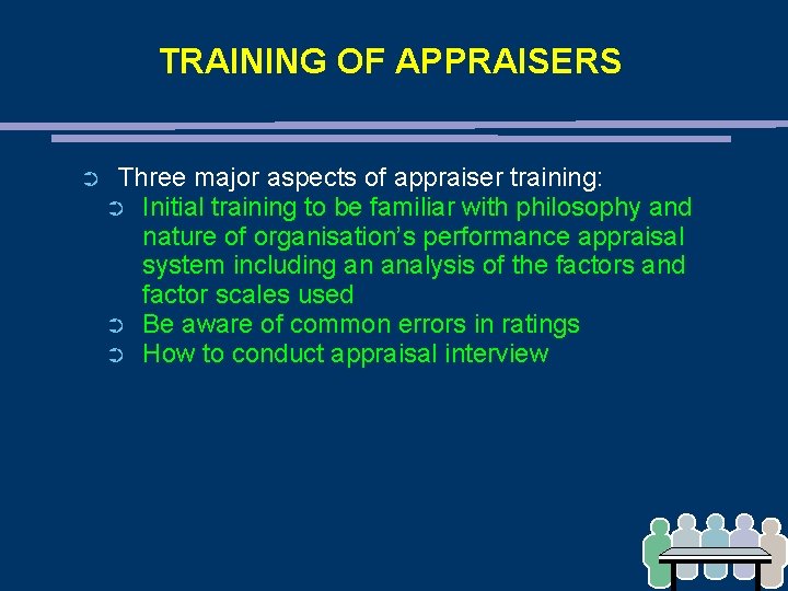 TRAINING OF APPRAISERS ➲ Three major aspects of appraiser training: ➲ Initial training to TRAINING OF APPRAISERS ➲ Three major aspects of appraiser training: ➲ Initial training to