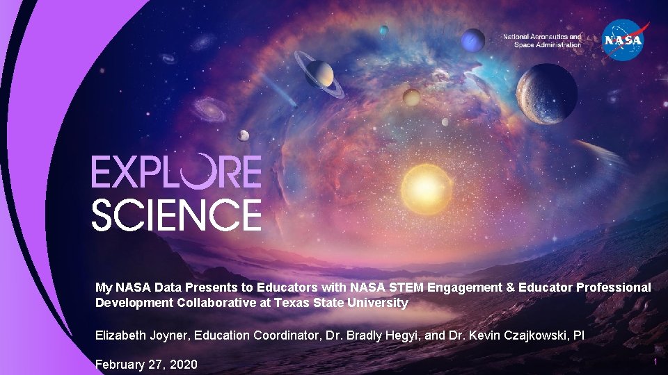My NASA Data Presents to Educators with NASA STEM Engagement & Educator Professional Development