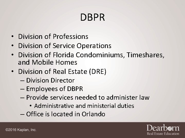 DBPR • Division of Professions • Division of Service Operations • Division of Florida