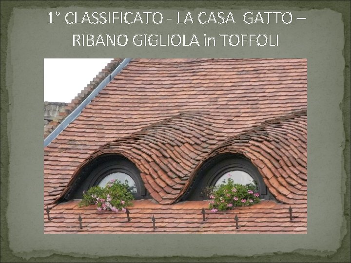 1° CLASSIFICATO - LA CASA GATTO – RIBANO GIGLIOLA in TOFFOLI 