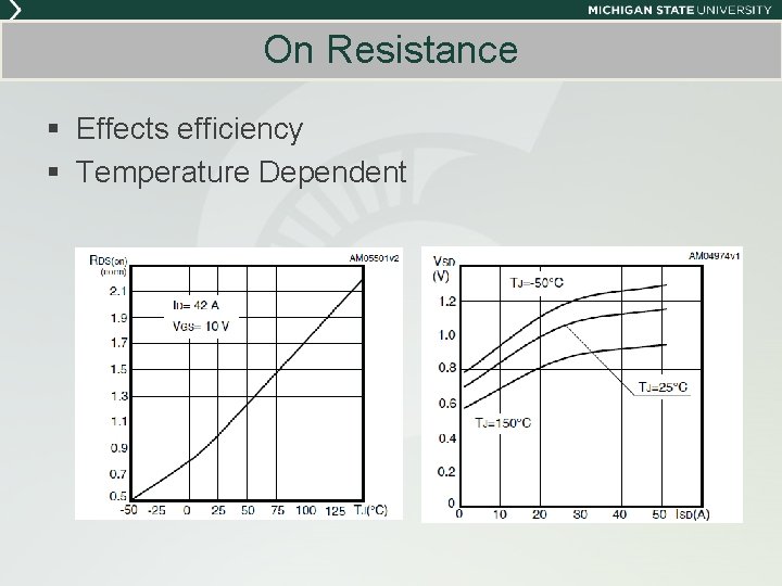 On Resistance § Effects efficiency § Temperature Dependent On Resistance § Effects efficiency § Temperature Dependent