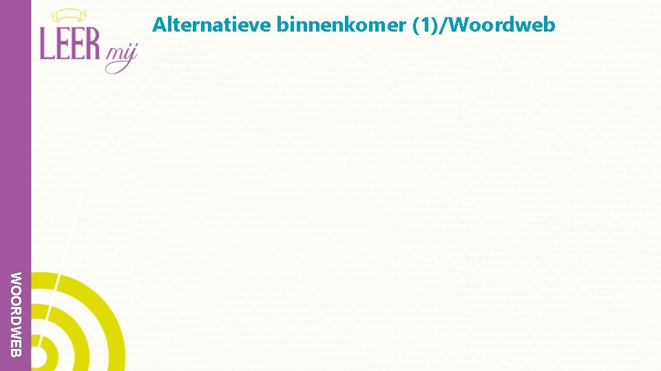 Alternatieve binnenkomer (1)/Woordweb WOORDWEB 