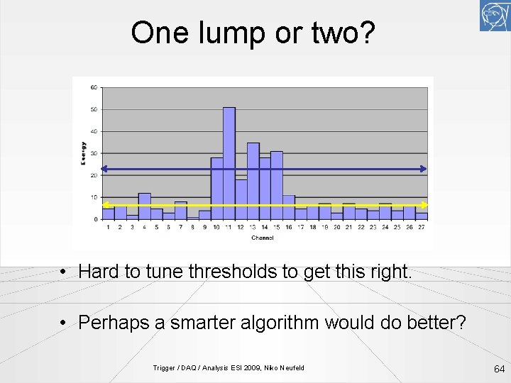 One lump or two? • Hard to tune thresholds to get this right. •