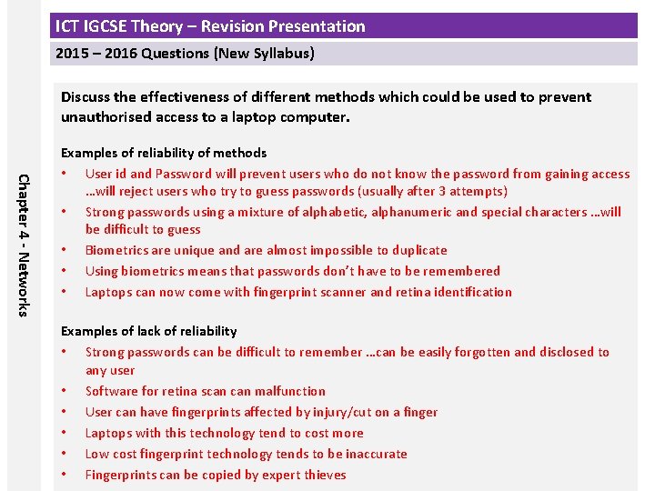 ICT IGCSE Theory – Revision Presentation 2015 – 2016 Questions (New Syllabus) Discuss the ICT IGCSE Theory – Revision Presentation 2015 – 2016 Questions (New Syllabus) Discuss the