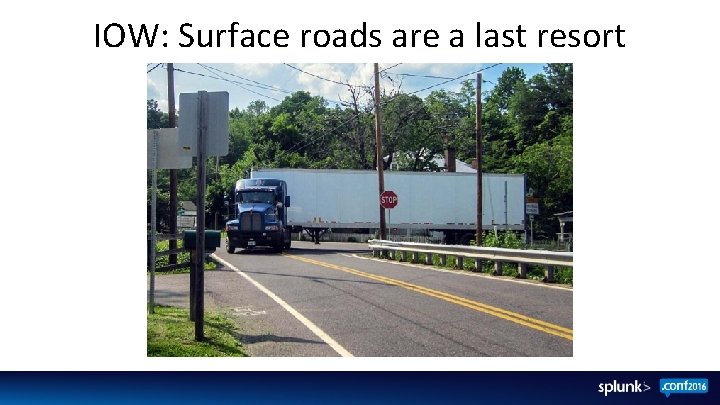 IOW: Surface roads are a last resort 