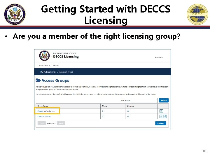 Getting Started with DECCS Licensing • Are you a member of the right licensing