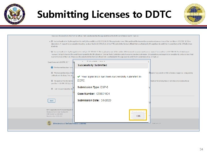 Submitting Licenses to DDTC 34 
