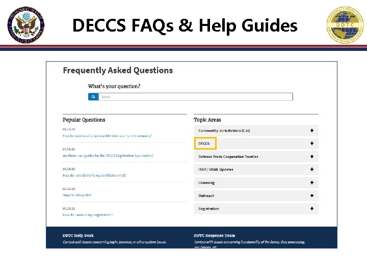 DECCS FAQs & Help Guides 