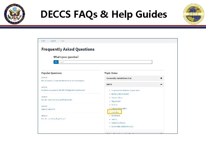 DECCS FAQs & Help Guides 