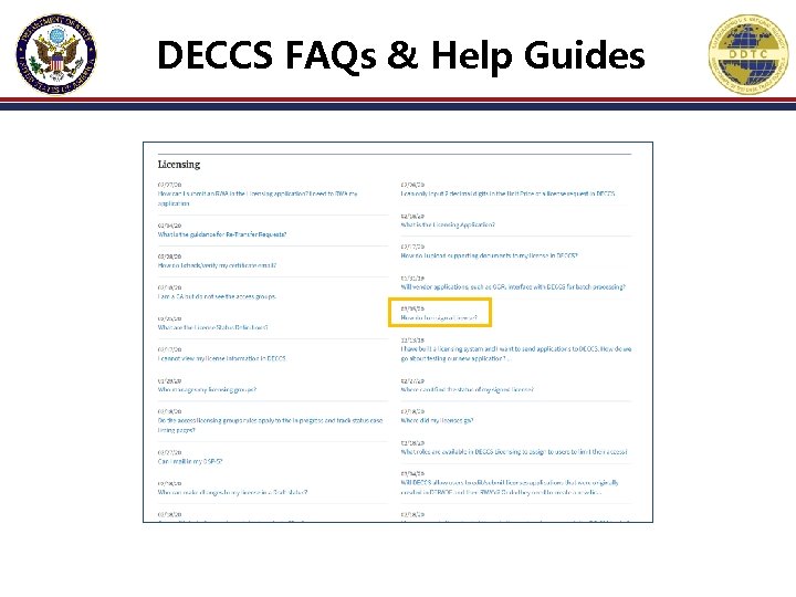 DECCS FAQs & Help Guides 