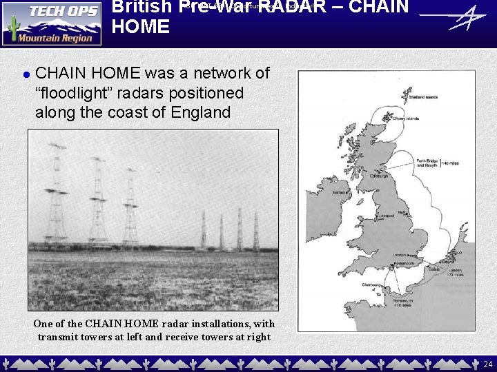 British Pre-War RADAR – CHAIN HOME ASU MAT 591: Opportunities in Industry! l CHAIN