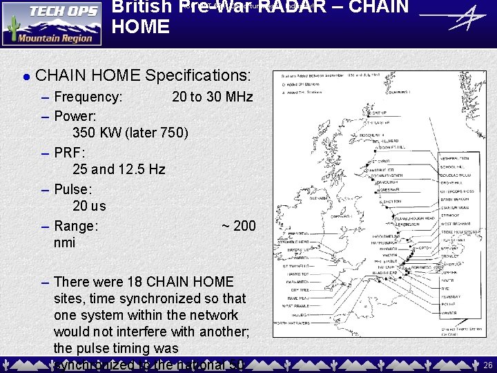 British Pre-War RADAR – CHAIN HOME ASU MAT 591: Opportunities in Industry! l CHAIN