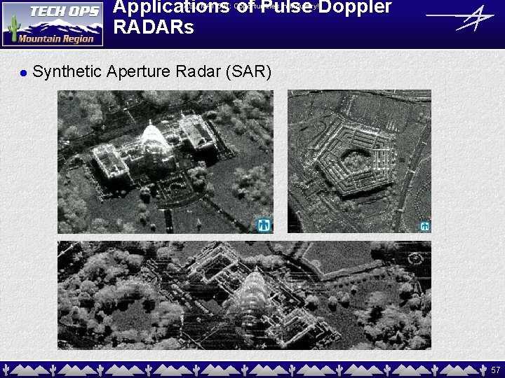 Applications of Pulse Doppler RADARs ASU MAT 591: Opportunities in Industry! l Synthetic Aperture