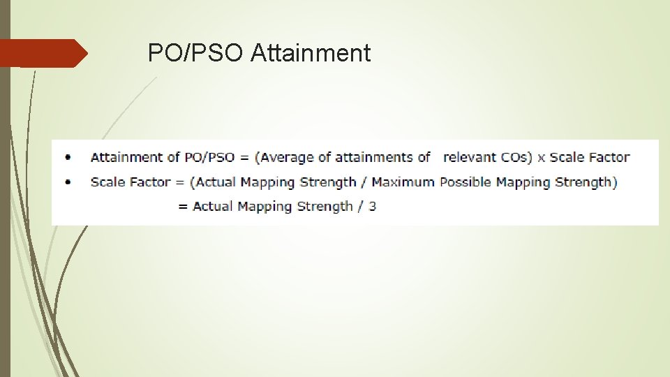 PO/PSO Attainment 