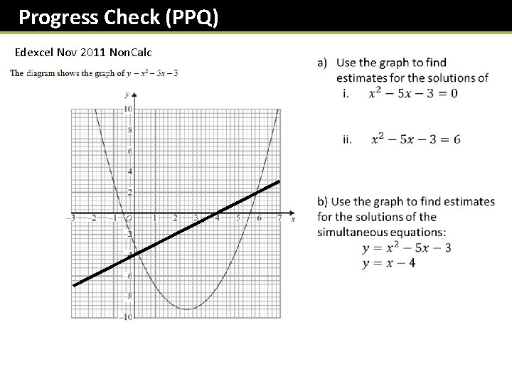 Progress Check (PPQ) Edexcel Nov 2011 Non. Calc 