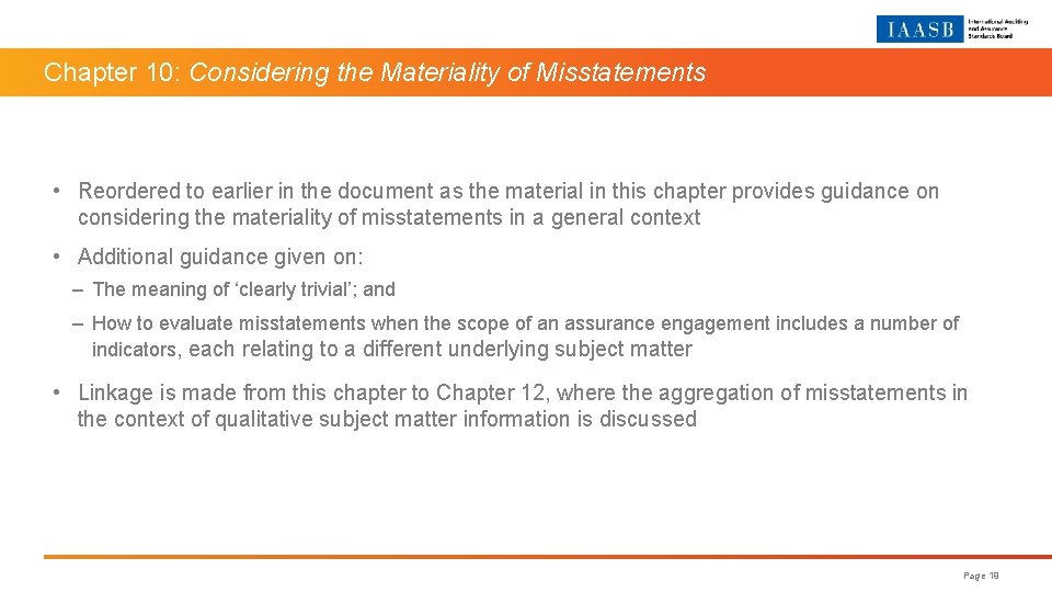 Chapter 10: Considering the Materiality of Misstatements • Reordered to earlier in the document