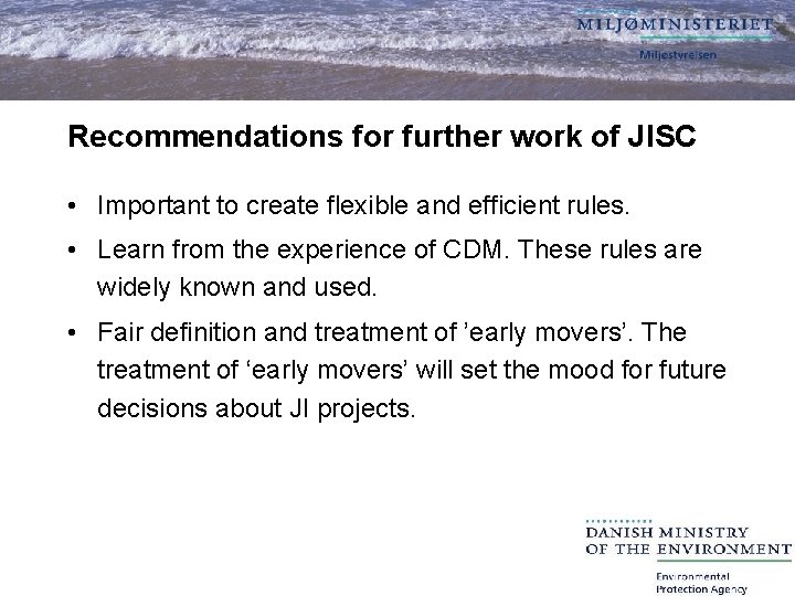 Recommendations for further work of JISC • Important to create flexible and efficient rules.