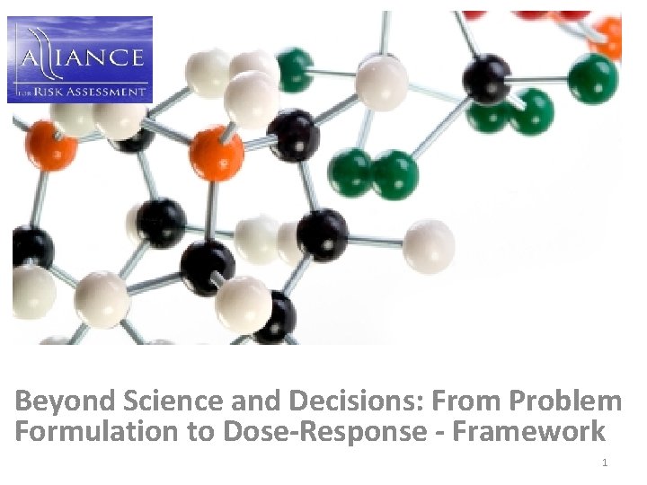 Beyond Science and Decisions: From Problem Formulation to Dose-Response - Framework 1 