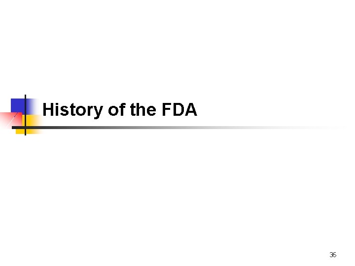 History of the FDA 36 