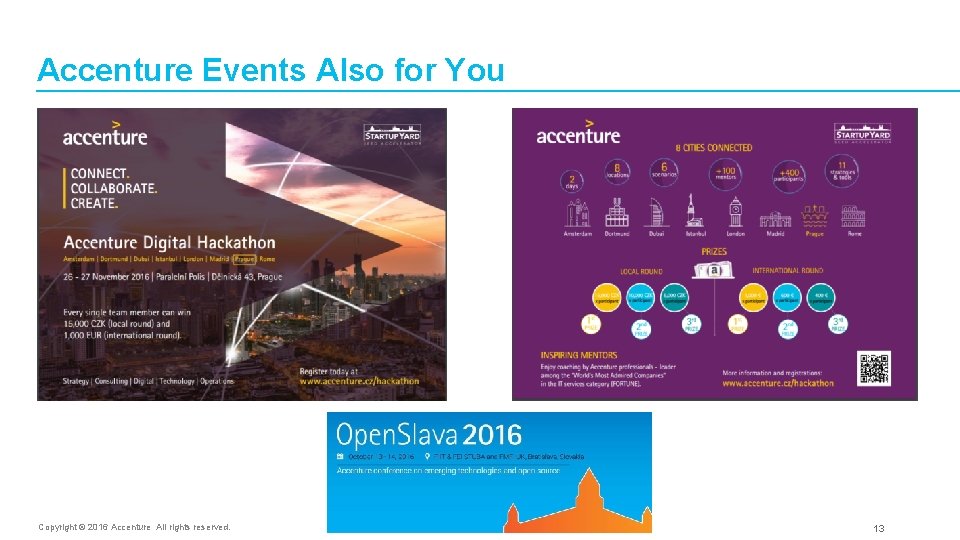 Accenture Events Also for You Copyright © 2016 Accenture All rights reserved. 13 Accenture Events Also for You Copyright © 2016 Accenture All rights reserved. 13