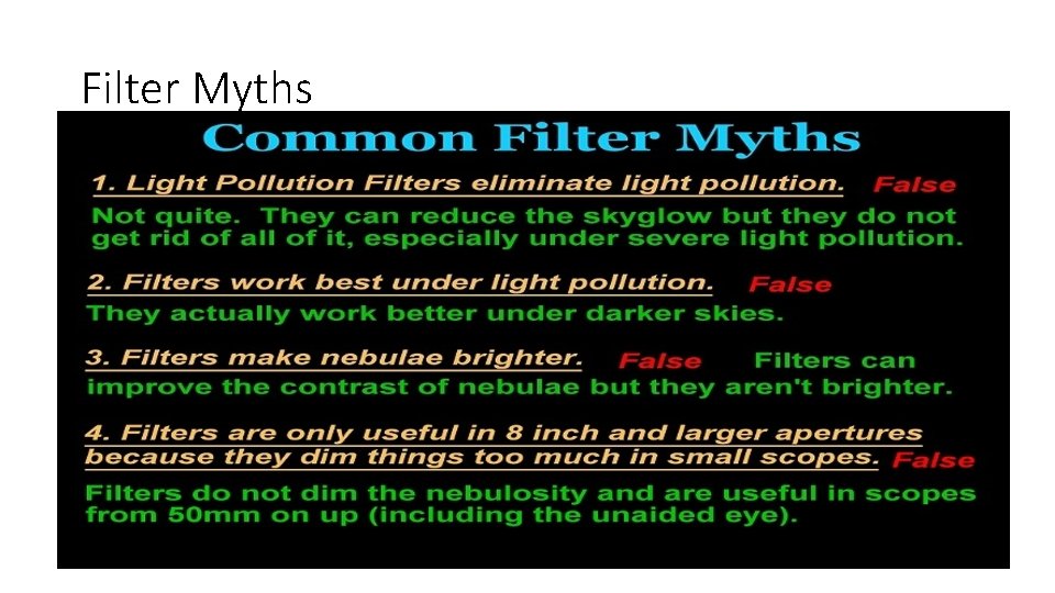 Filter Myths 