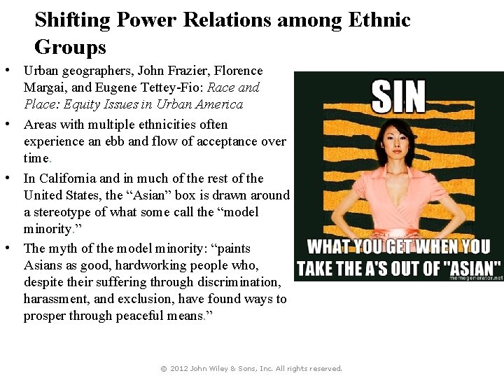 Shifting Power Relations among Ethnic Groups • Urban geographers, John Frazier, Florence Margai, and