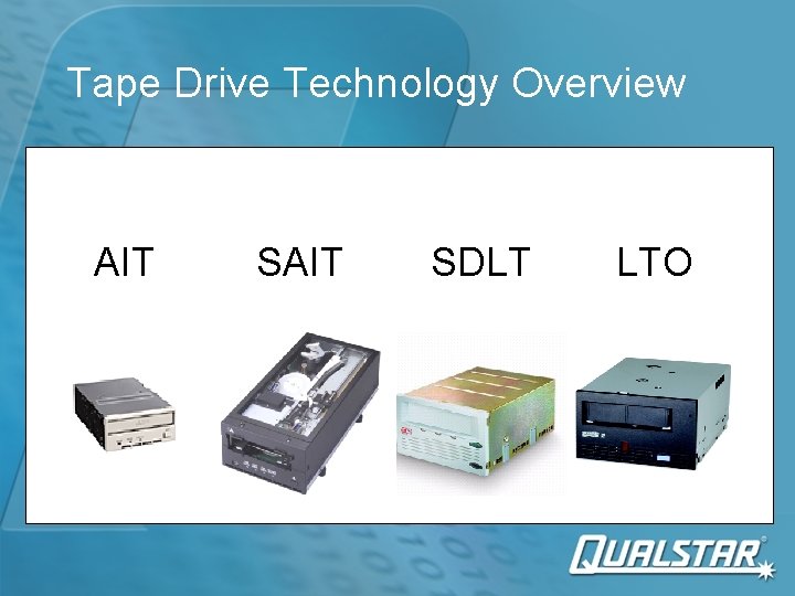 Tape Drive Technology Overview AIT SDLT LTO 