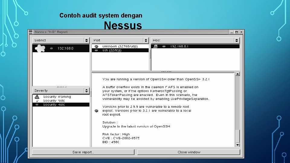 Contoh audit system dengan Nessus 