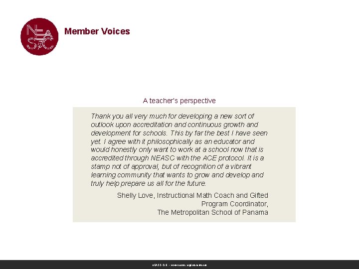 Member Voices A teacher’s perspective Thank you all very much for developing a new Member Voices A teacher’s perspective Thank you all very much for developing a new
