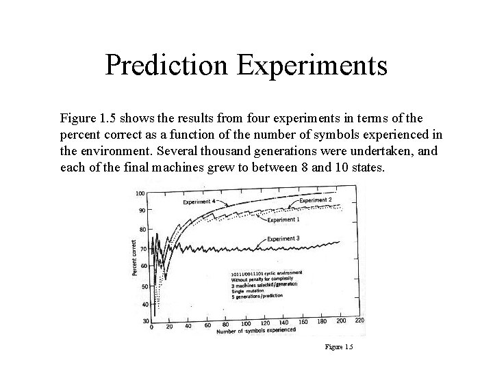 Prediction Experiments Figure 1. 5 shows the results from four experiments in terms of