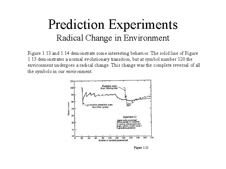 Prediction Experiments Radical Change in Environment Figure 1. 13 and 1. 14 demonstrate some