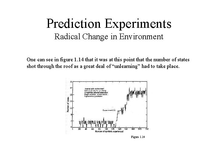 Prediction Experiments Radical Change in Environment One can see in figure 1. 14 that