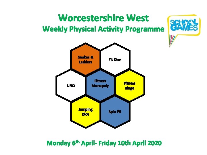 Worcestershire West Weekly Physical Activity Programme Snakes & Ladders UNO Fit Dice Fitness Monopoly