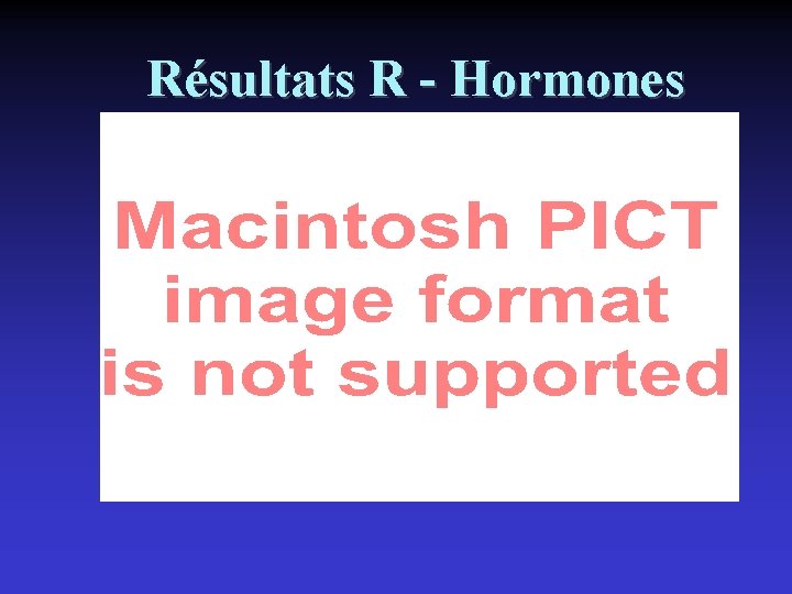 Résultats R - Hormones 