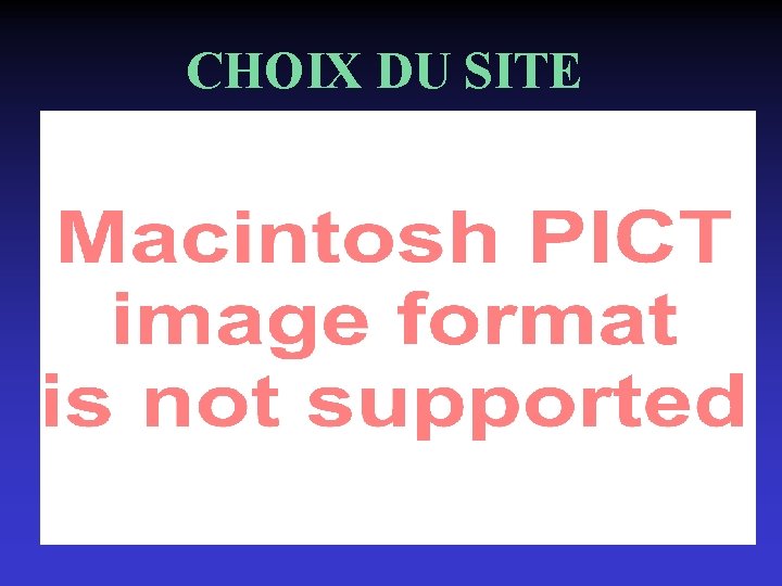 CHOIX DU SITE 